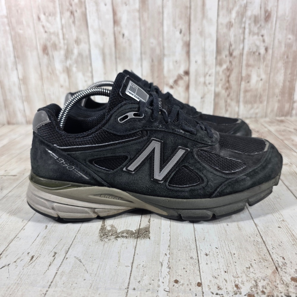 New Balance 990v4 Womens 9 2E Wide Black Suede Running Shoes W990BK4 Made in USA